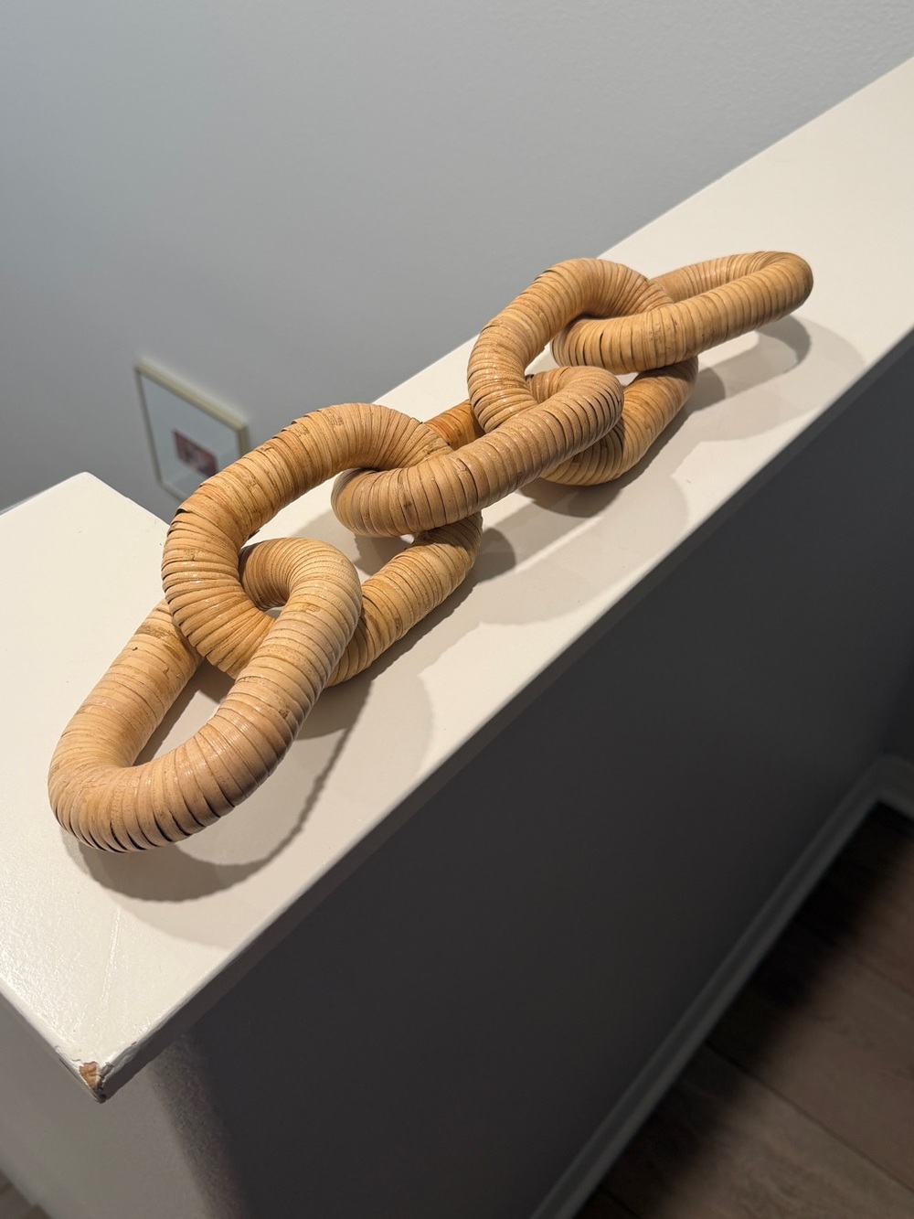 Decorative boho rattan style Decorative Knot Sculpture chain decor - Natural Tan
